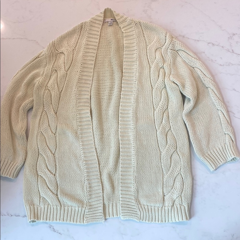 Muse Cream Cable Knit Cardigan Sweater
